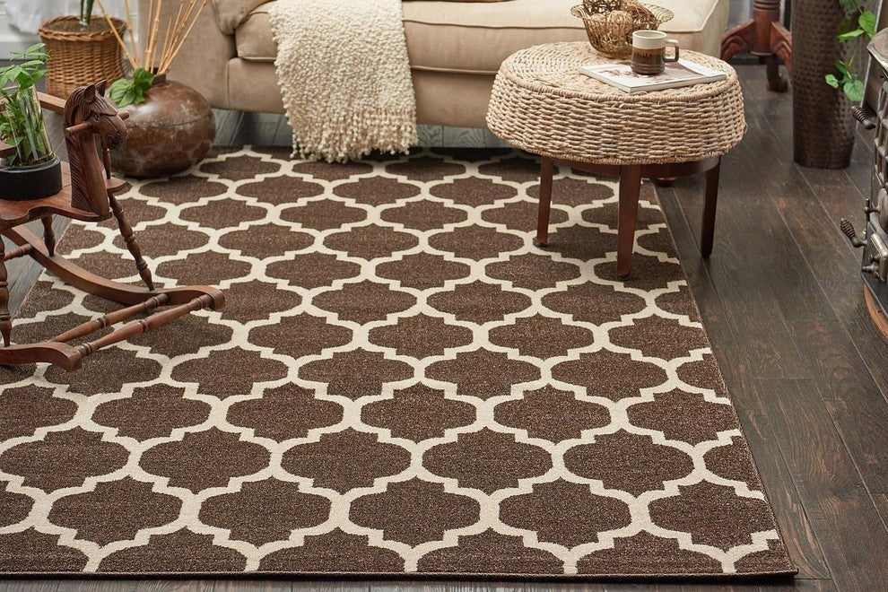 Unique Loom Brown Philadelphia Trellis 7'x10' Area Rug