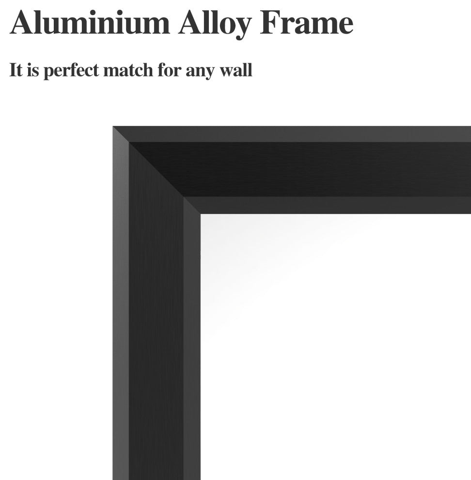 60" x 36" Rectangular Framed Wall Mount Bathroom Vanity Mirror