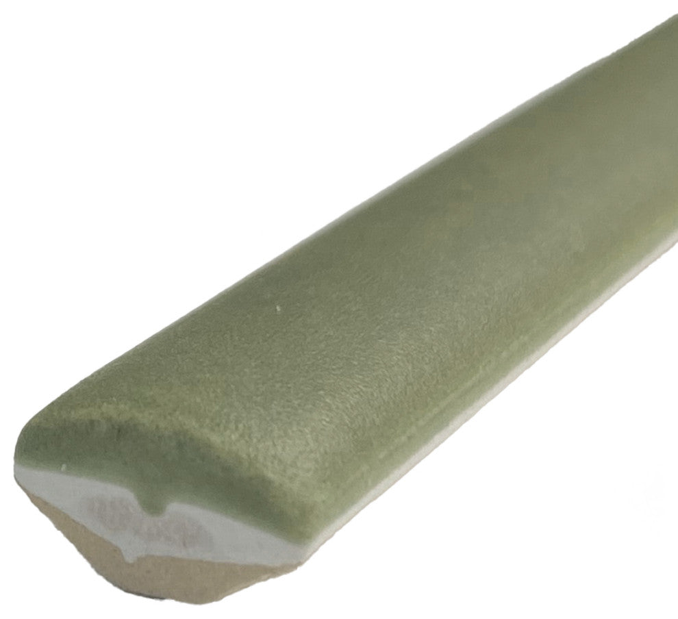 Coco Demi-Bullnose Matte Moss Verde Ceramic Wall Trim