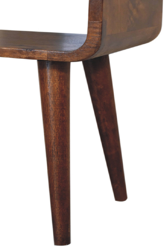 Mini Chestnut Curved Open Nightstand