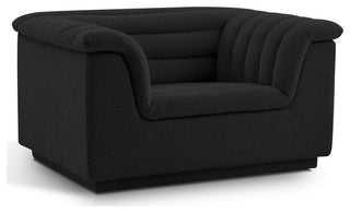 Cascade Upholstered Set, Black, Boucle Fabric, Chair