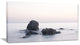 Rocks in the Sea Black and White, Seashore Canvas Art Print, 32"x16"