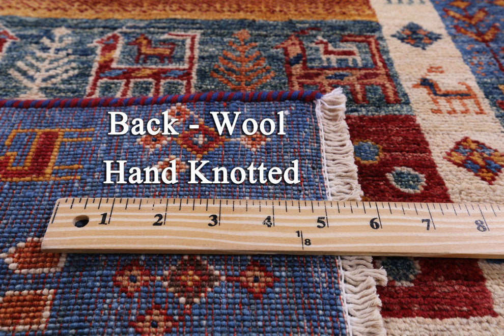 Runner Persian Gabbeh Tribal Hand-Knotted Rug 2' 9" X 8' 1" Q10934