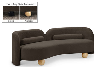 Daphne Upholstered Chair/Loveseat/Sofa, Brown, Boucle Fabric, Sofa