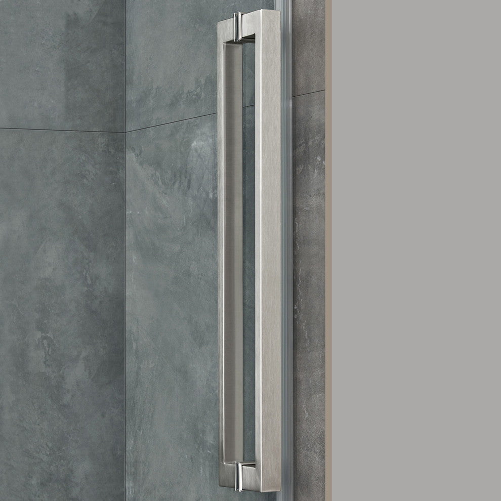 Bel Soft-Close Frameless Sliding Soft Close Shower Door, Satin Nickel, 48"