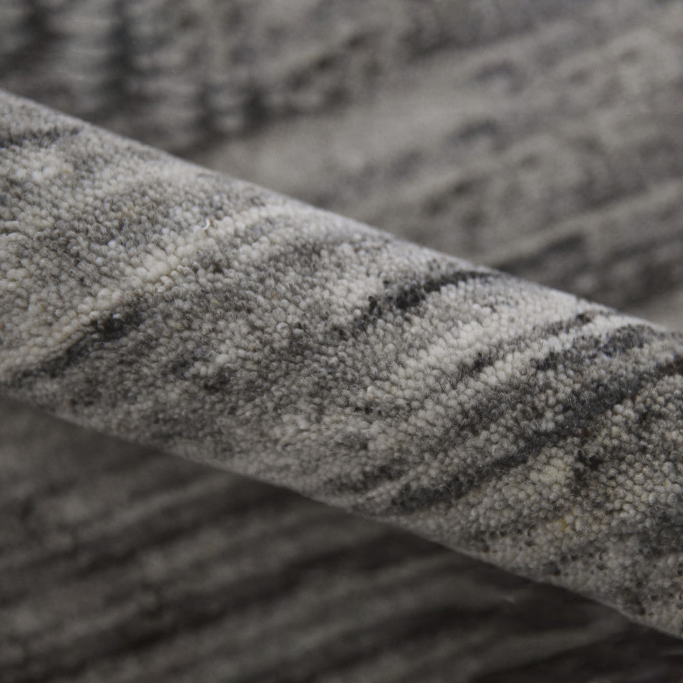 Heaven Lumia Area Rug, Silver, 8' x 10', Striped