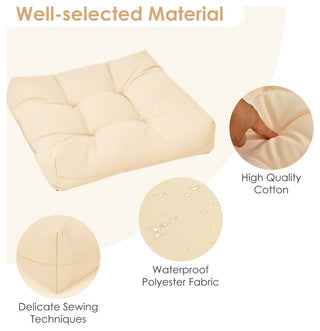 Costway 2PCS 21'' x 21'' Patio Chair Seat Cushion Pads Indoor/Outdoor Beige