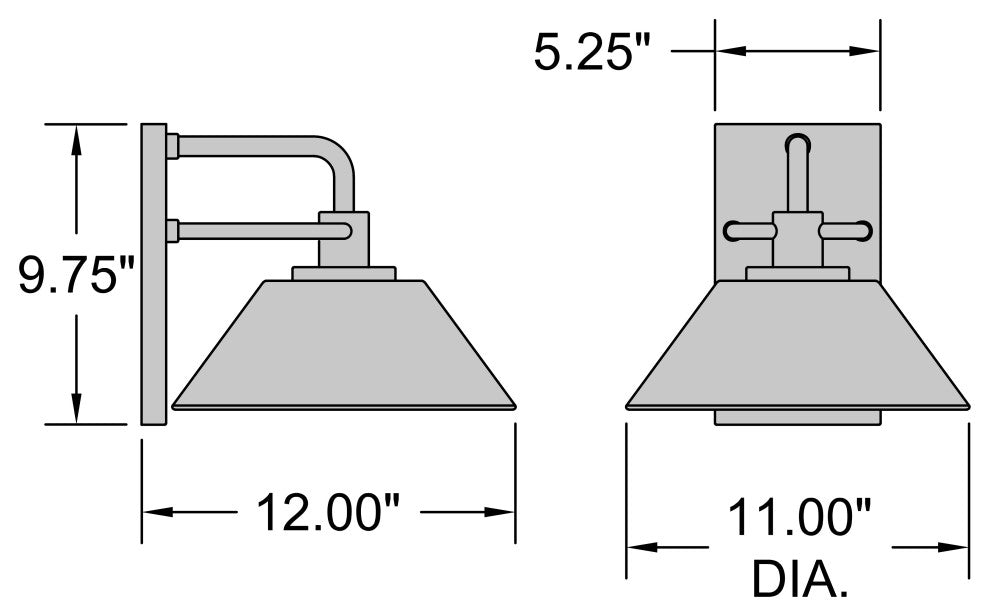Avalon Large Outdoor LED Wall Mount, Black