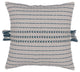 Gray Machine Woven with Tassels Burwell Throw Pillow, 20" x 20"