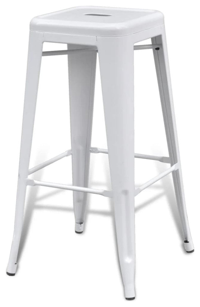 vidaXL Bar Stools 4 pcs White Steel