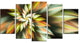 Exotic Brown Fractal Spiral Flower, Abstract Canvas Art Print, 60"x32", 5 Panels
