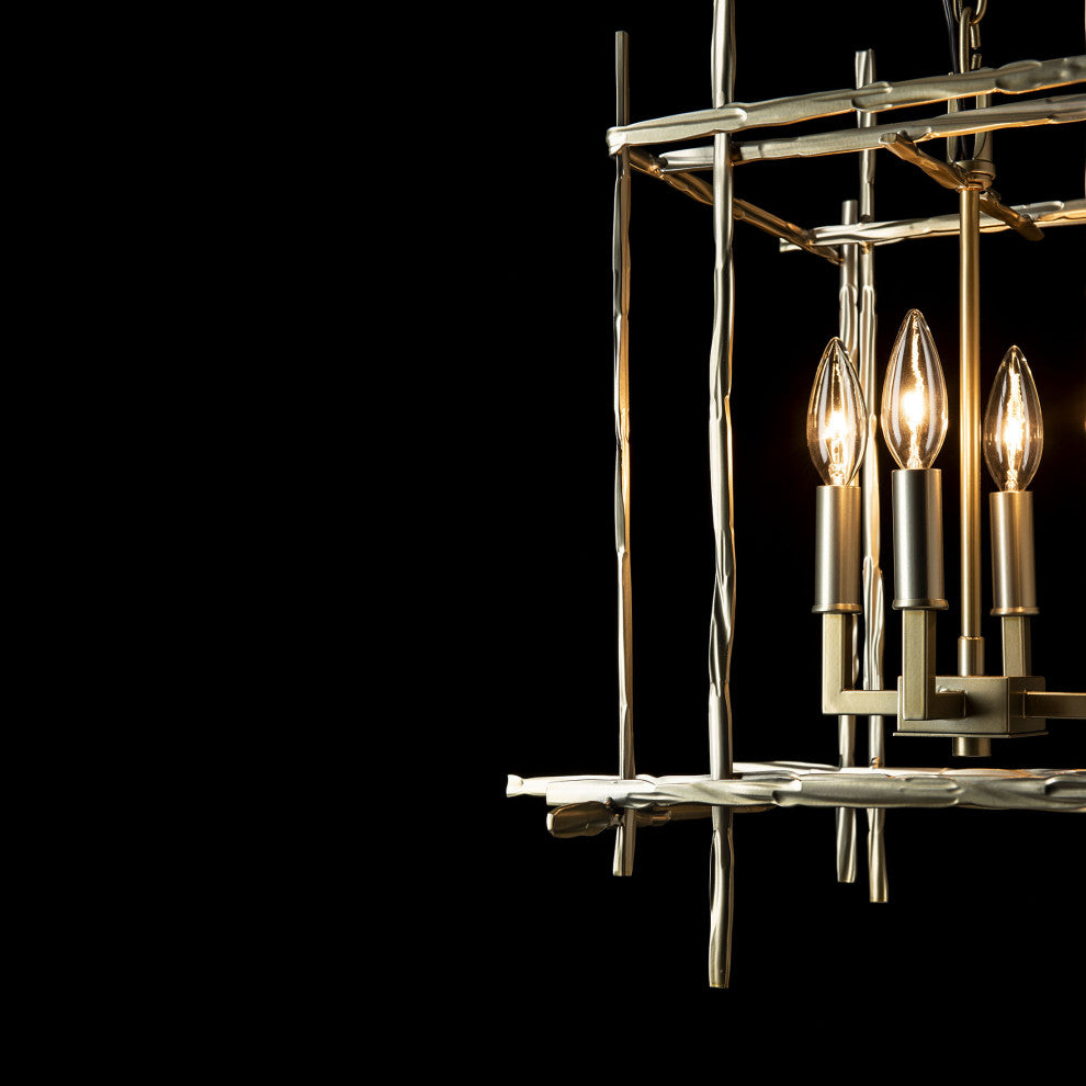 Tura 4-Light Small Chandelier - Modern Brass Finish