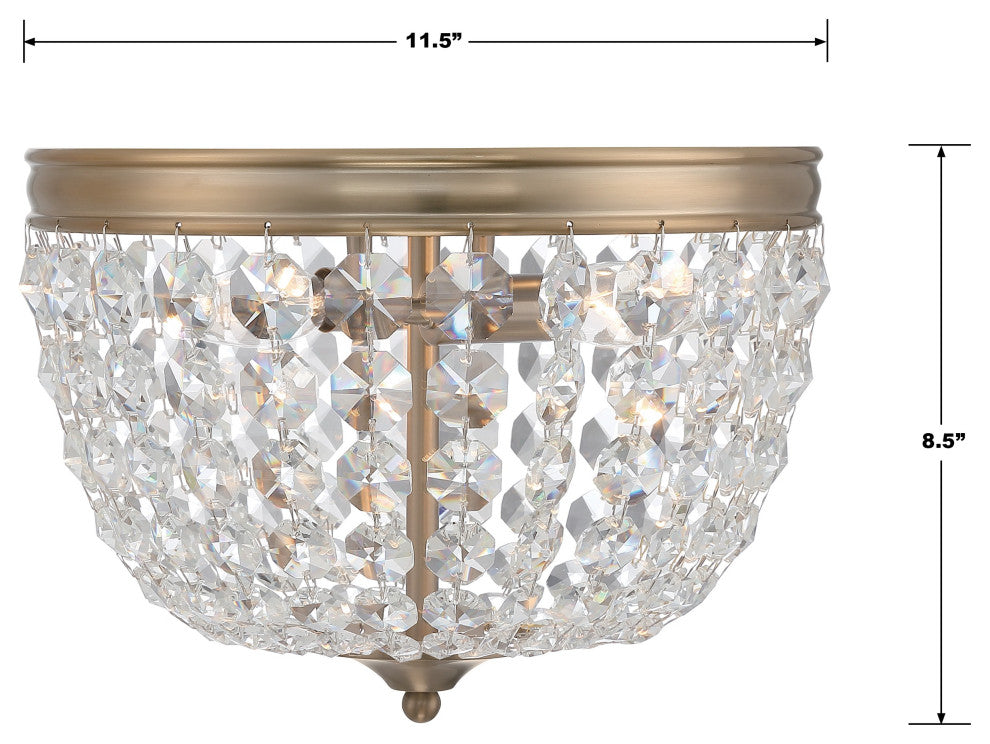 Nola 2-Light Vibrant Gold Ceiling Mount