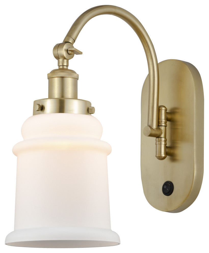 Innovations 918-1W-SG-G181 Canton 1 Light 6.5" Sconce, Satin Gold