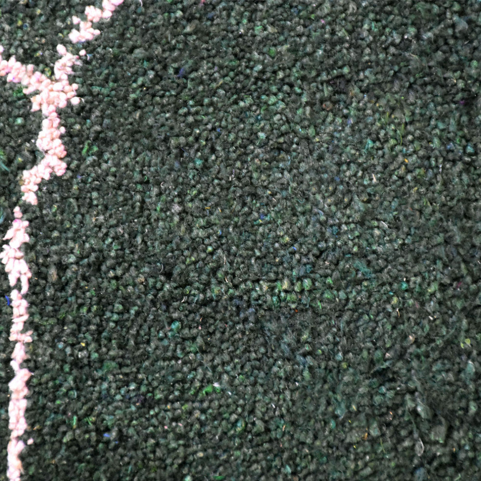 HAND KNOTTED LOOM SILK AREA RUGS-6'x9',Rectangle,Dark Green White,Contemporary