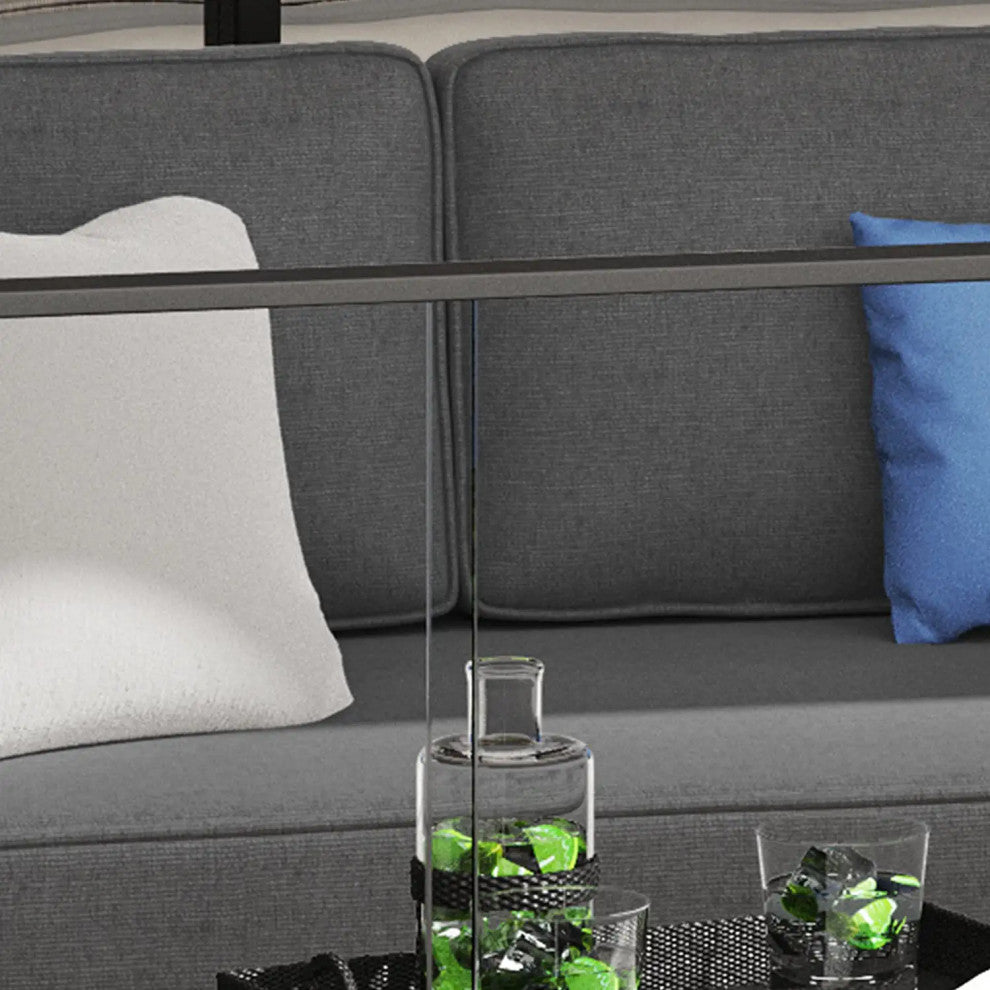 Patio Loveseat with Durable Aluminum Frame and Comfortable Gray Cushions