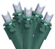 White LED Wide Angle Christmas Lights - Green Wire