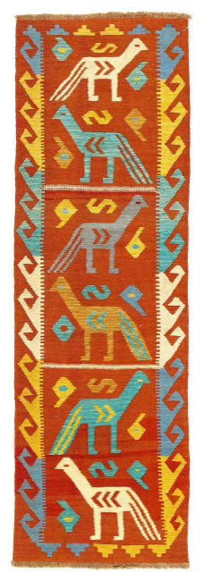 Pasargad Caucasian Tribal Style Flat Weave Kilim Runner 2'1" X6'6"
