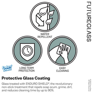 32"x86.75" Frameless Shower Door, Arched Fluted Single Fixed Panel, Oil Rubbed Bronze