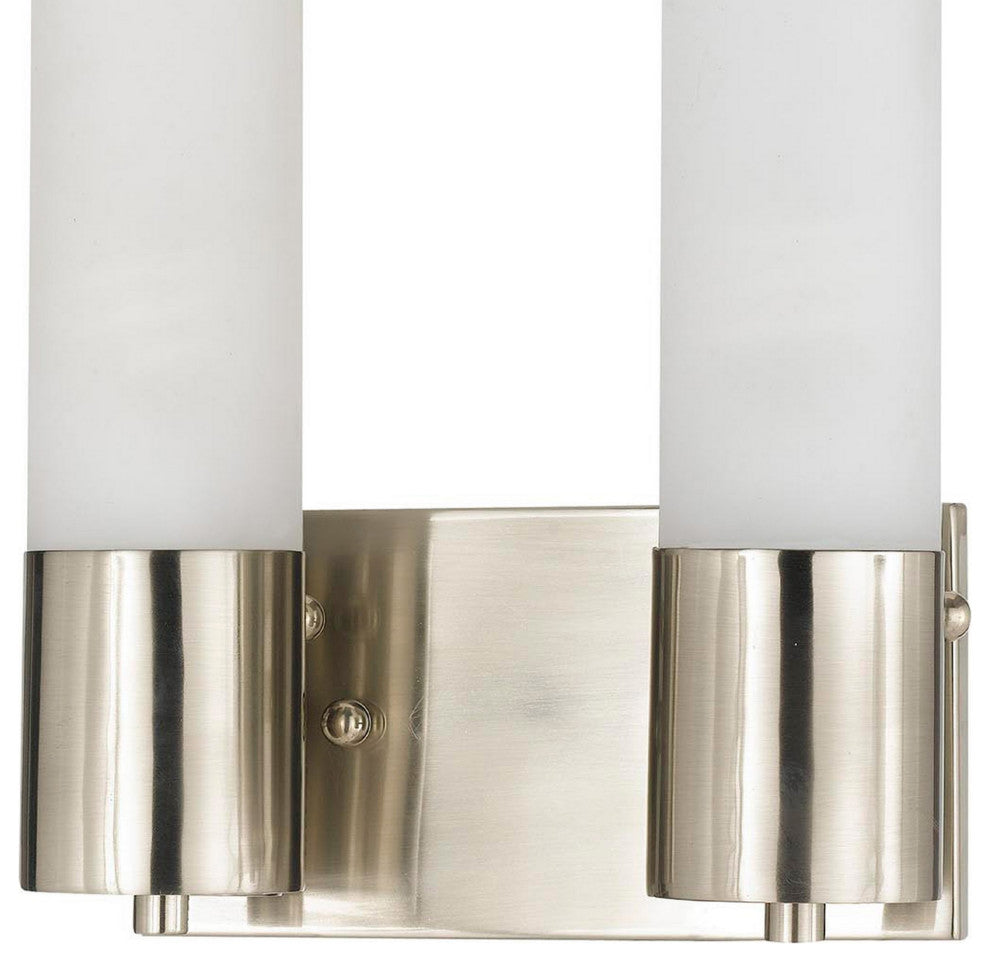 Benzara BM220720 Cylindrical Dual Lighting Wall Lamp, Switch, S/2, Silver/White