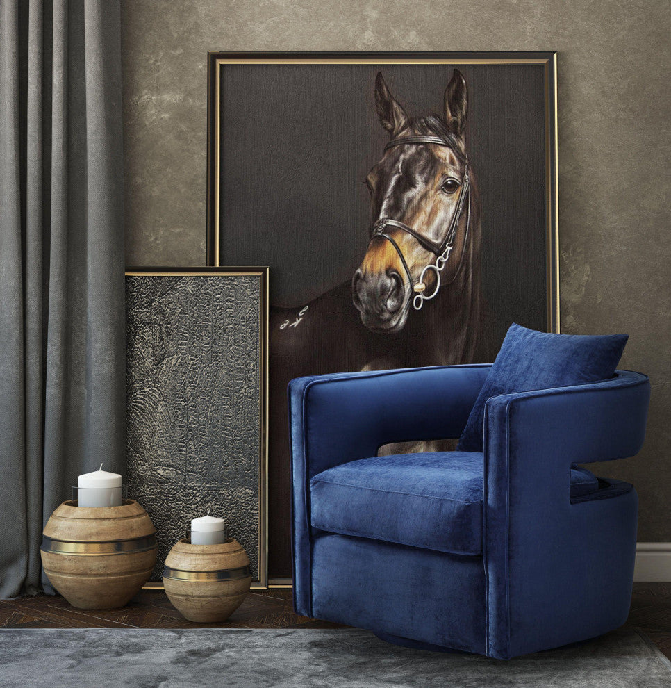 Kennedy Navy Swivel Chair - Navy