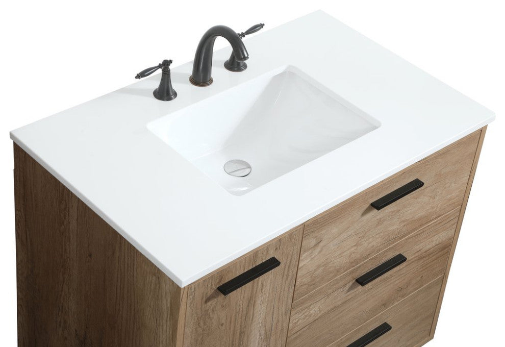 Bailey 22" Modern Natural Oak-Light Bathroom Vanity