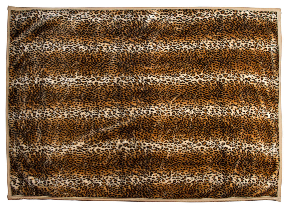 50"x70" Faux Fur Throw, Leopard