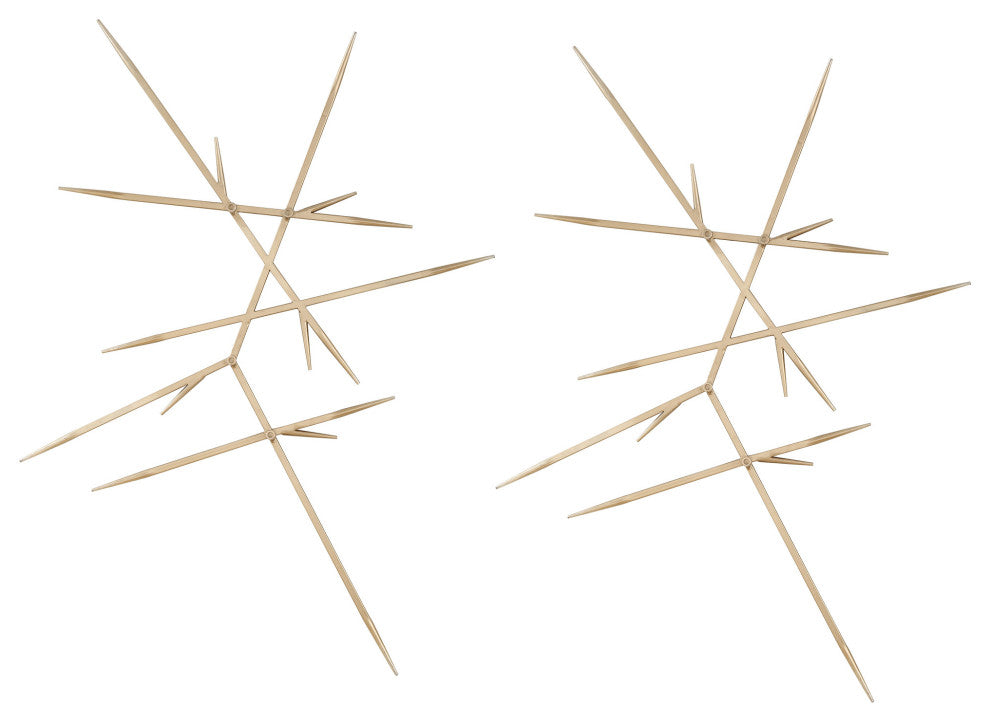 Uttermost - 04371 - Wall Decor, S/2 - Fireworks - Clean Silver Leaf