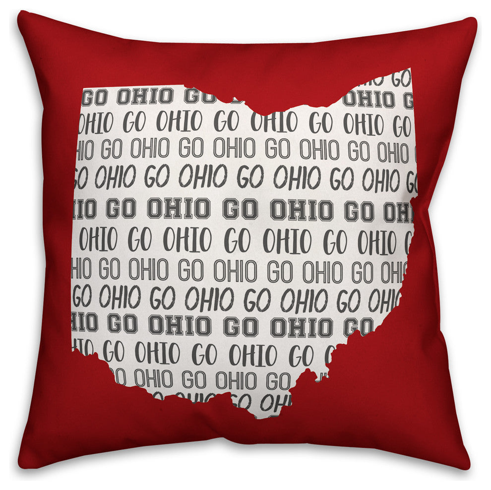 Red Ohio Go Team 16x16 Spun Poly Pillow