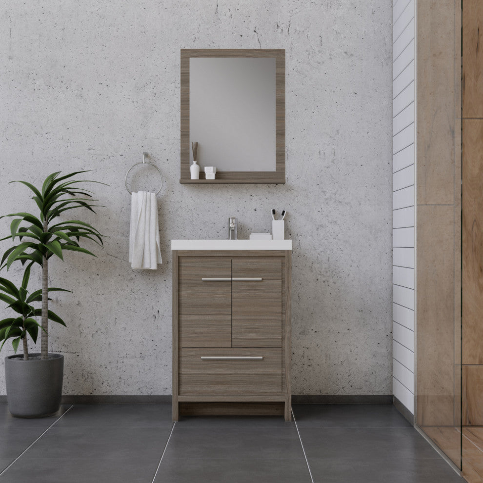 Sortino 24" Modern Bathroom Vanity With Sink, Gray