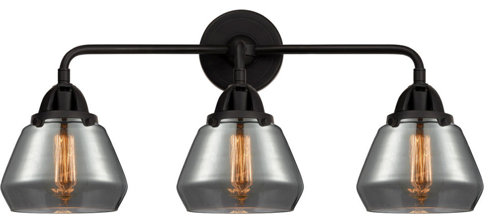 288-3W-BK-G173 Fulton 3 Light 24.75" Bath Vanity Light, Matte Black