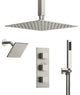 12" and 6" Dual Shower Heads With Themostatic Rough in-Valve, Brushed Nickel