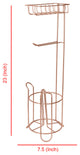 nu steel Freestanding Metal Wire Toilet Paper Roll Holder Stand, Copper Finish