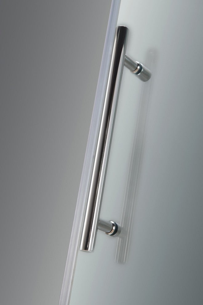 ZenArch 56-60"x75" Frameless Bowfront Sliding Shower Door, Chrome, Left Open