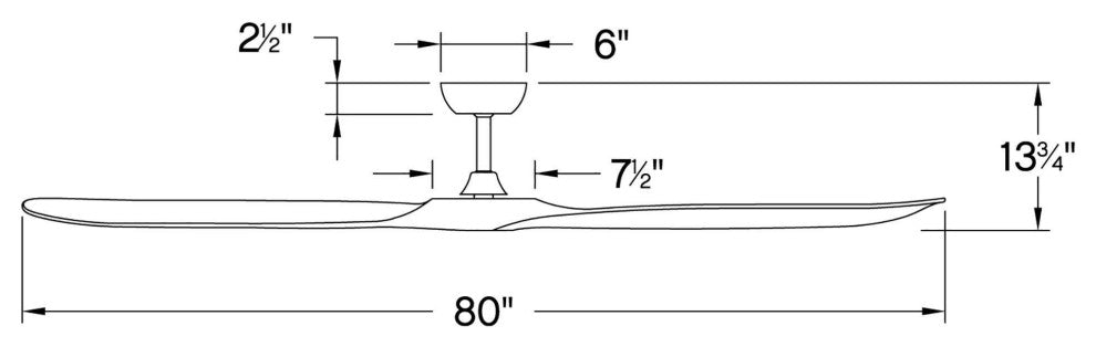 Hinkley Lighting 903880F-NDD Swell 80" 3 Blade Smart Indoor / - Matte Black