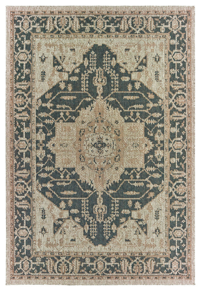 Oriental Weavers Latitude Grey/ Gold Oriental Indoor/Outdoor Rug 3'3"X5'