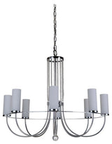 Craftmade Cascade 8-Light Chandelier Chrome Finish Glass and Crystal
