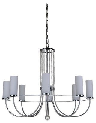 Craftmade Cascade 8-Light Chandelier Chrome Finish Glass and Crystal
