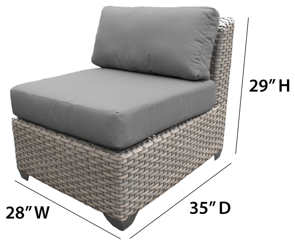 Florence 8 Piece Outdoor Wicker Patio Furniture Set 08c, Navy