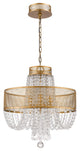 Viola 4-Light Antique Gold Crystal Chandelier