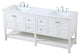 White 72" Double Sink Bathroom Vanity