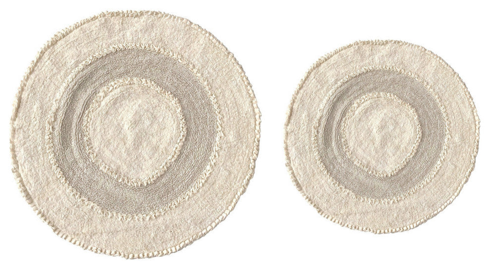 Radiant Collection Bath Rugs Set, 2 Piece Set, Ivory