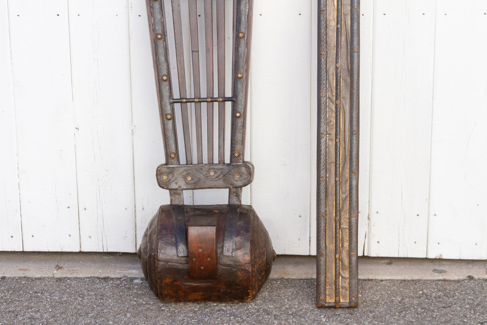 Wood and Metal Tribal Wheel Chair