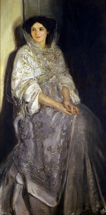Armando Spadini Woman, Gallery Wrapped Canvas Print, 15"x30"