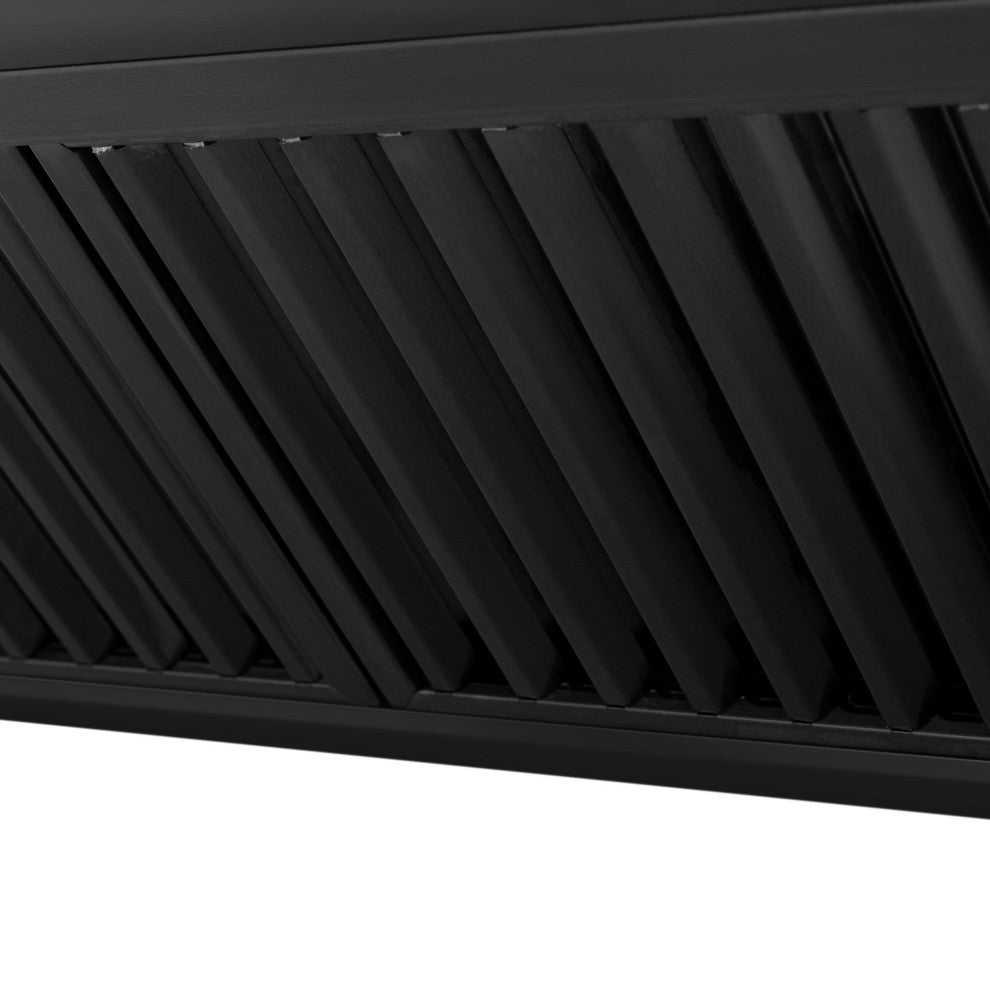 ZLINE 48" Black Stainless Range Hood with Polished Polished Gold (BS655Z-48-G)