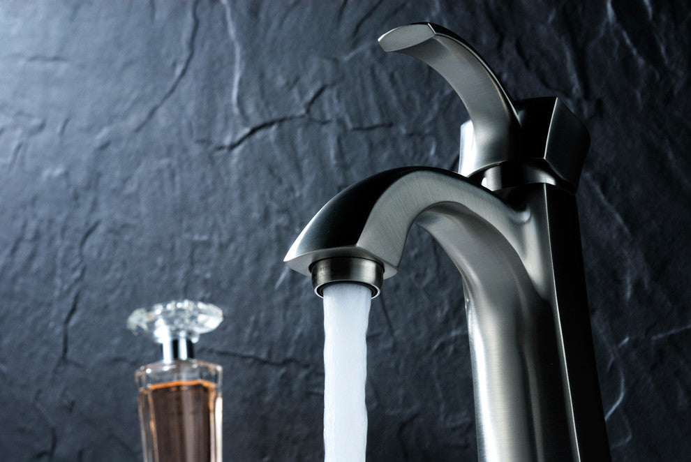 Rhythm Single Hole Single Handle Mid-Arc Bathroom Faucet, Brushed Nickel