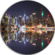 New York City Skyscrapers In Blue Shade, Cityscape Round Wall Art, 11"