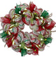 Merry Christmas Striped Ribbon Wreath 24"