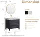 Leon Bath Vanity With Composite Stone Top, Fir Wood Black, 36", With Mirror