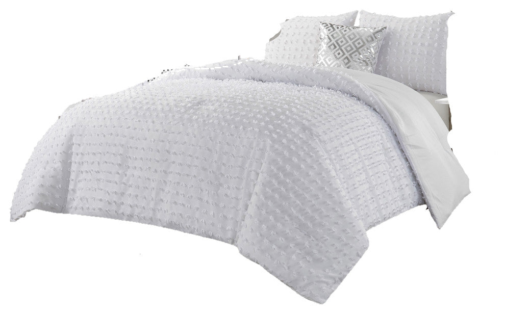 Noell 4-Piece Comforter Set, White, King